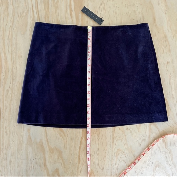 Brand new Theory blue velvet mini skirt, size 12 - Picture 4 of 6